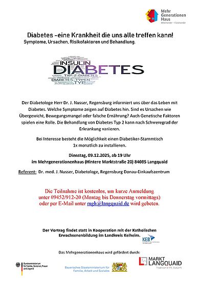 Diabetes - eine Krankheit die uns alle treffen kann!